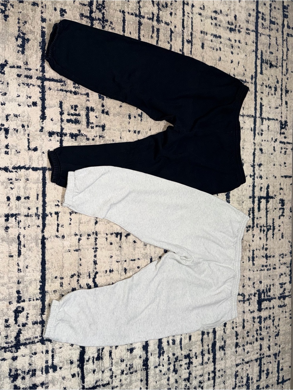 4 Pairs Victoria's Secret Black and Light Gray Sweatpants with Floral Trim - Picture 5 of 10